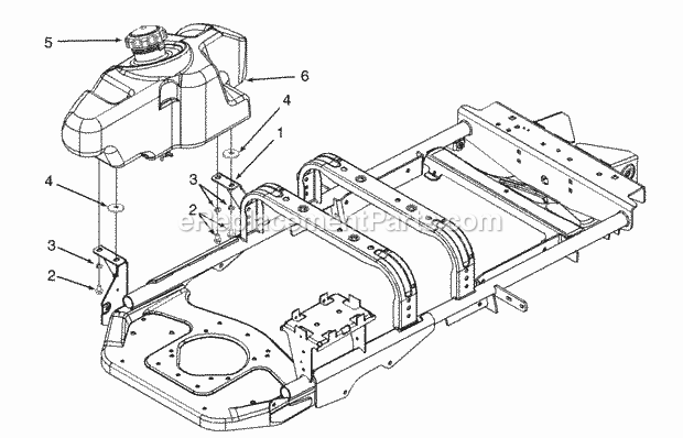 Fuel Tank Diagram and Parts List for Z42 53AC305G100 Cub Cadet Lawn Mower